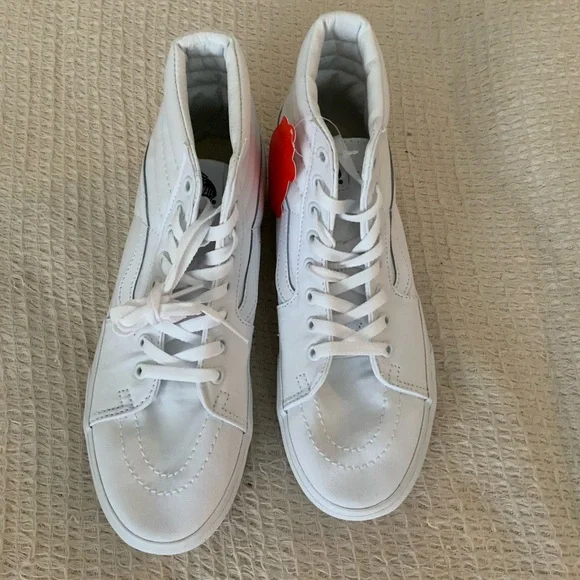 New in box Vans White Skatin Sk8-Hi Hitop Original Platform Canvas Sneaker Shoe - Picture 10 of 12